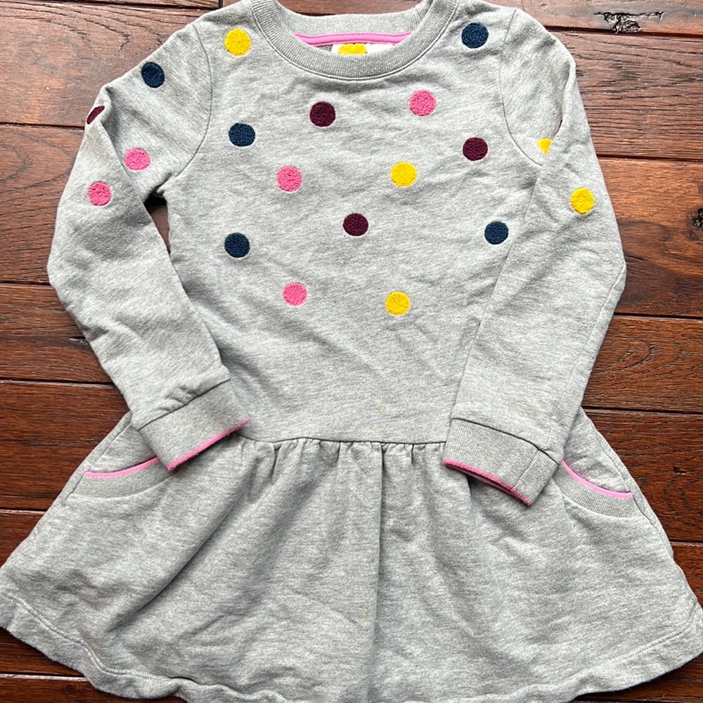 Mini Boden Polka Dot Sweatshirt Dress